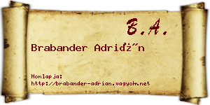 Brabander Adrián névjegykártya